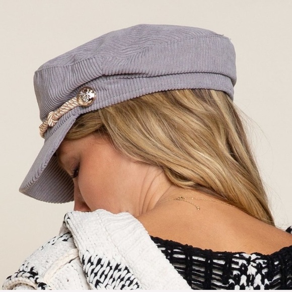 🌪POL CORDUROY NEWS BOY HAT - Picture 7 of 10